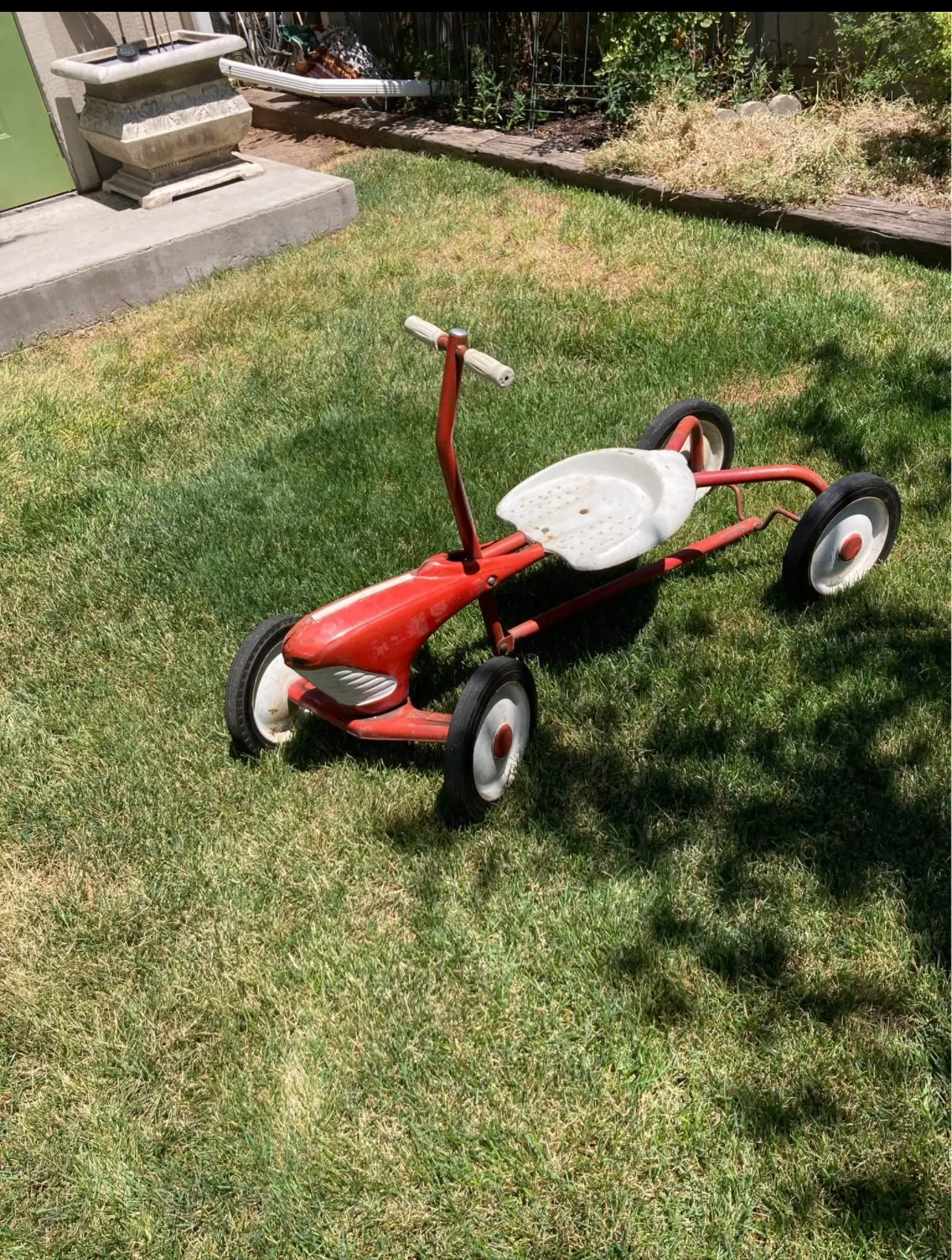 Vintage Red Pedal Car Tricycle for Kids